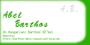 abel barthos business card